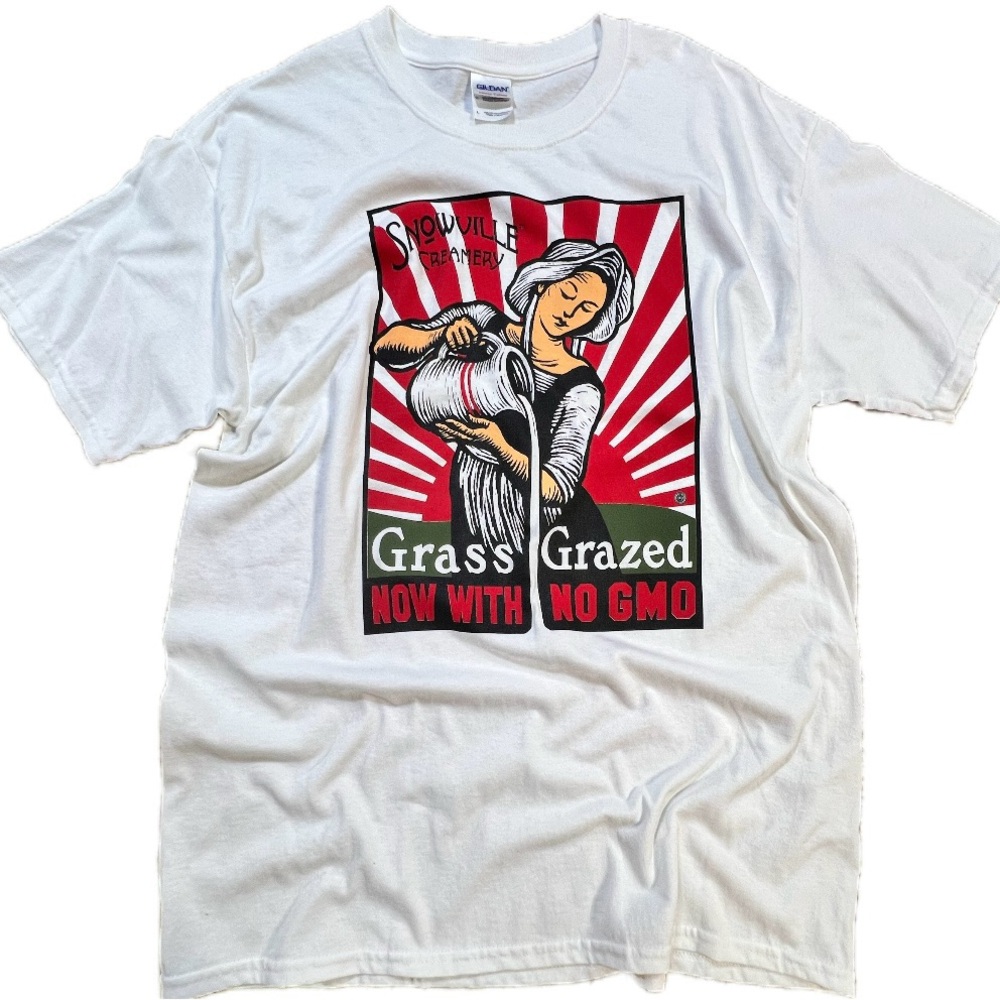 Snowville Creamery‎ environmental graphic tee tshirt non GMO grass fed real food